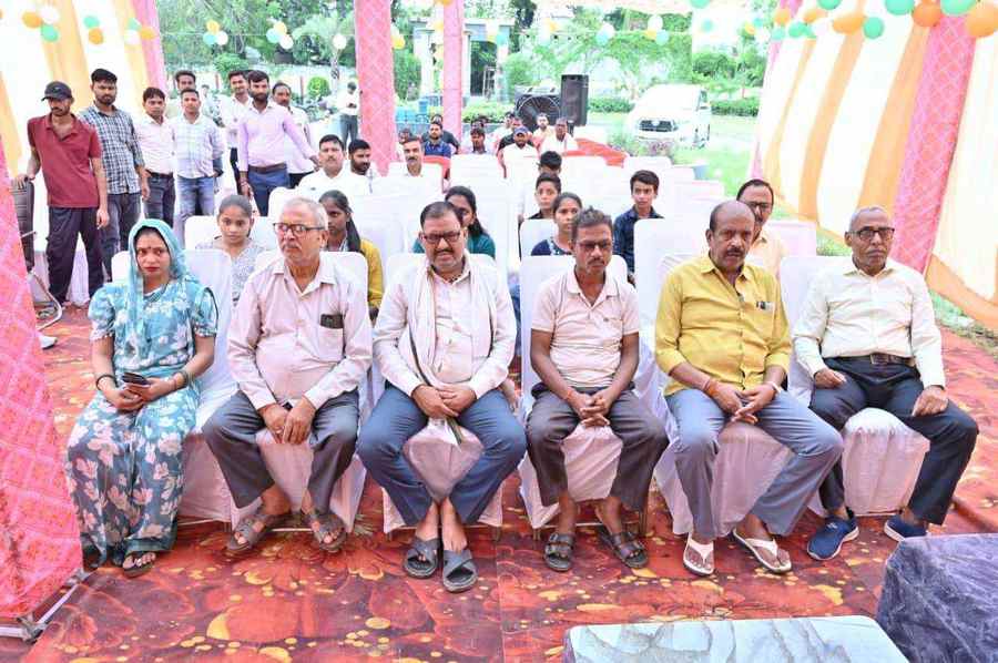 Audience members listening together